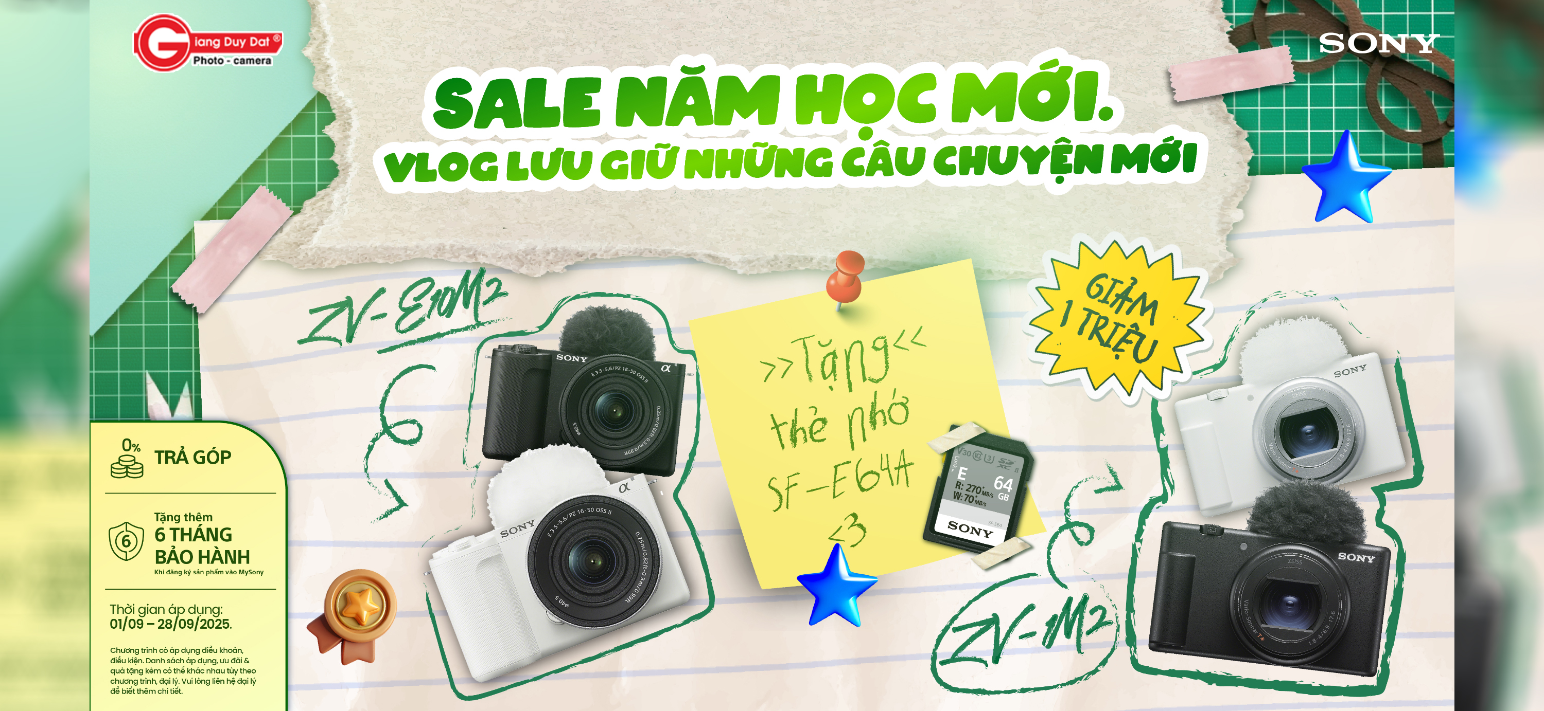 CTKM Sony ZV tháng 9.2025