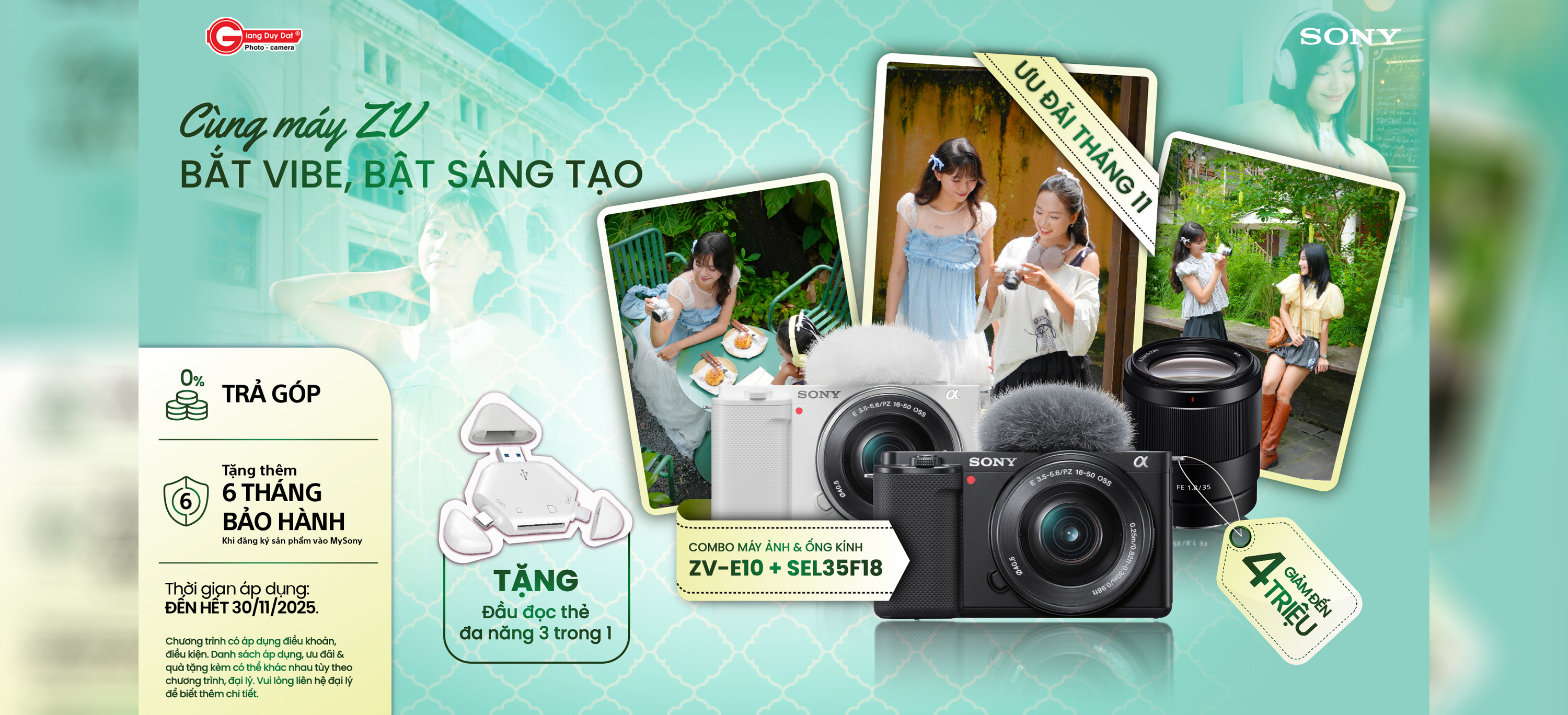 CTKM Sony ZV-E10M2 / A6400 tháng 11.2025