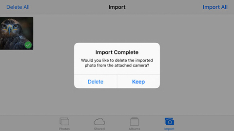 iOS 9.2 cho phep import anh vao iPhone truc tiep tu camera