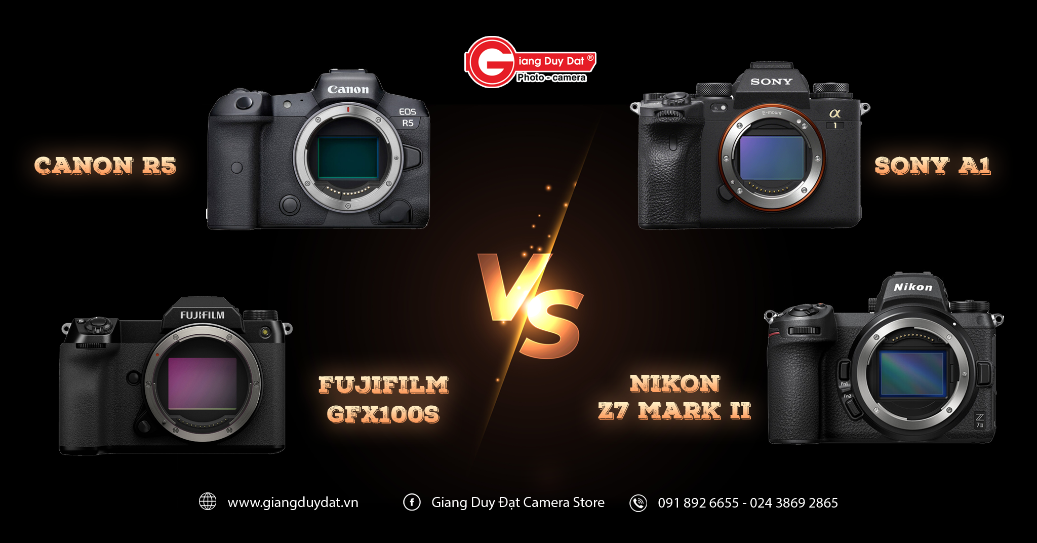 So sanh thong so ky thuat Fujifilm GFX 100S – Sony a1 – Canon R5 – Nikon Z7 II