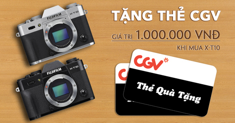 Tang The Qua Tang CGV khi mua Fujifilm X-A2 va X-T10, Uu Dai Gia X-E2, X-30