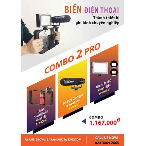 Biến Điện Thoại thành thiết bị ghi hình chuyên nghiệp- COMBO 2 PRO (FU002)