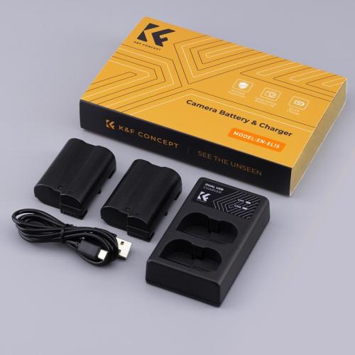 Bộ pin sạc máy ảnh K&F Concept EN-EL15 2100mAh (KF28.0012)