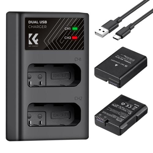 Combo 2 pin 1 sạc K&F concept for Nikon EN-EL14 1050mAh for Nikon D3500 D5600 D3200 D3300 D3400 D5500 Coolpix P7800 P7700 P7200 P7100 P7000