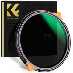 Filter K&F ND4-ND64 (2-6 Stop) Variable and CPL Circular Polarizing 2 in 1 with 28 Layers of Anti-reflection Green Film Two Orange Levers Imported White Cloth Nano-X Series