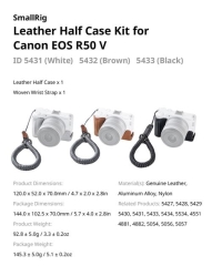 SmallRig 5433 5432 5431 Leather Half Case for Canon EOS R50V