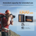 Bộ Pin Sạc Máy Ảnh Fujifilm K&F Concept NP-W126S 1300mAh Cho Fujifilm X100V X100VI XS10 XT30 XT20 XE4 A5... 3