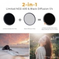 Filter K&F Concept Black Mist 1/4 Variable ND2-ND400 (1-9Stops) chống trầy chống nước (Black Diffusion, Pro mist) 2