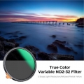 Filter K&F True Color Variable ND2-32 (1-5 Stops) ND Lens Filter Adjustable Neutral Density Filter with 28 Multi-Layer Coatings Nano-X Series 2
