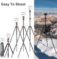 Tripod K&F Concept KF09.112 T255A3+BH28L 1.8m Alum Tripod with Cross Arm for Flat Lay Photos 3