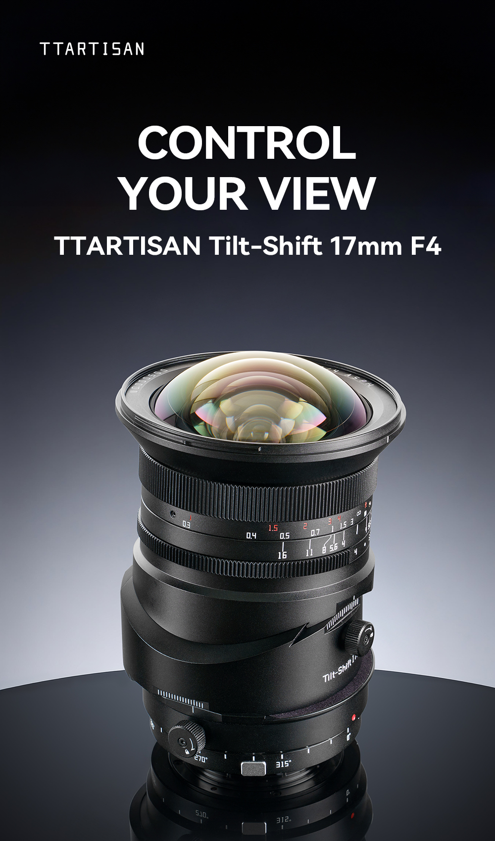 Obiettivo TTARTISAN Tilt-Shift 17mm F4 Per Attacco GFX – Ultra Grandangolare Manuale, Decentramento ±8 Mm, 10 Lamelle, Per Architettura E Paesaggio